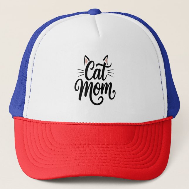 Cat Mum Whiskers and Ears Trucker Hat (Front)