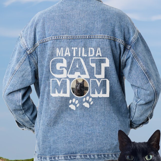 Cat Mum Women's Denim Jacket  (Add your name and your best friend's photo to this cute Cat Mom denim jacket)
