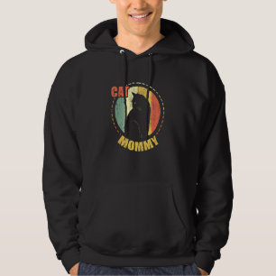 Cat Mummy Women Vintage Retro Black Cats Mum Mothe Hoodie