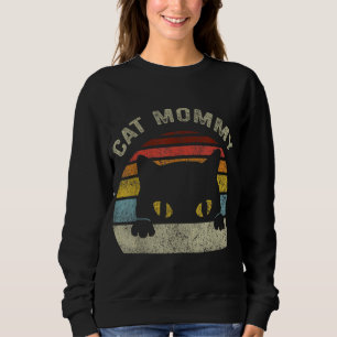 Cat Mummy Women Vintage Retro Black Cats Mum Mothe Sweatshirt