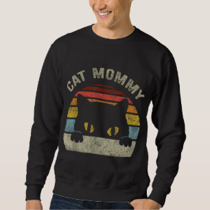 Cat Mummy Women Vintage Retro Black Cats Mum Mothe Sweatshirt