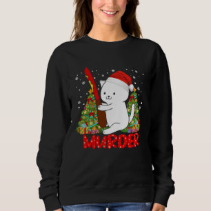 Cat Murder Meme Christmas Santa Hat Xmas Sweatshirt