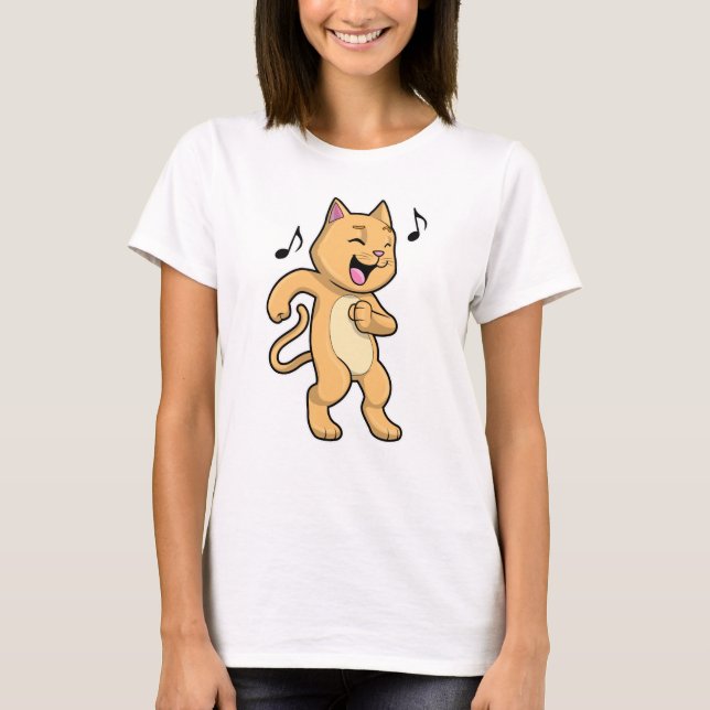 Cat Music Dance T-Shirt (Front)