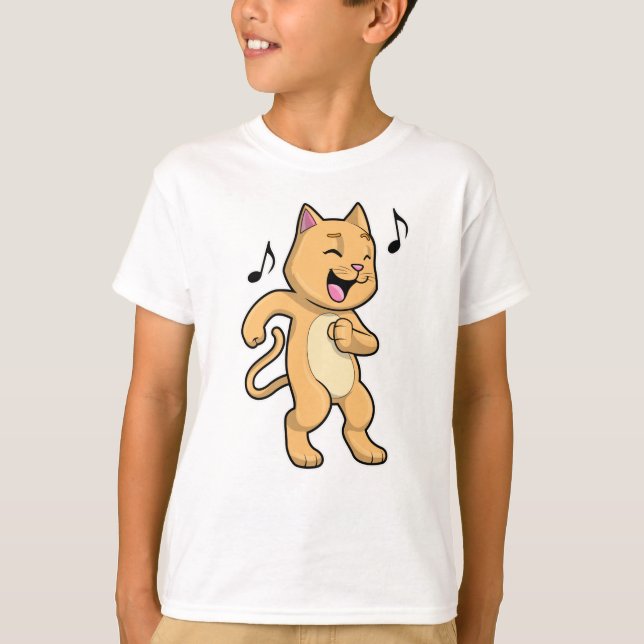 Cat Music Dance T-Shirt (Front)