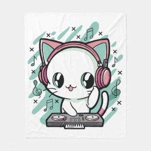 cat music fleece blanket
