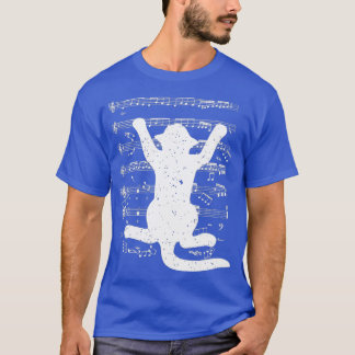 Cat Music Sheet Cat Music Musical Note T-Shirt