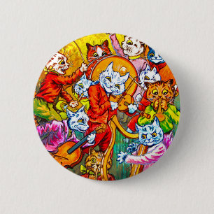 Cat Musical Band 6 Cm Round Badge