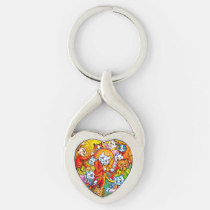 Cat Musical Band Key Ring