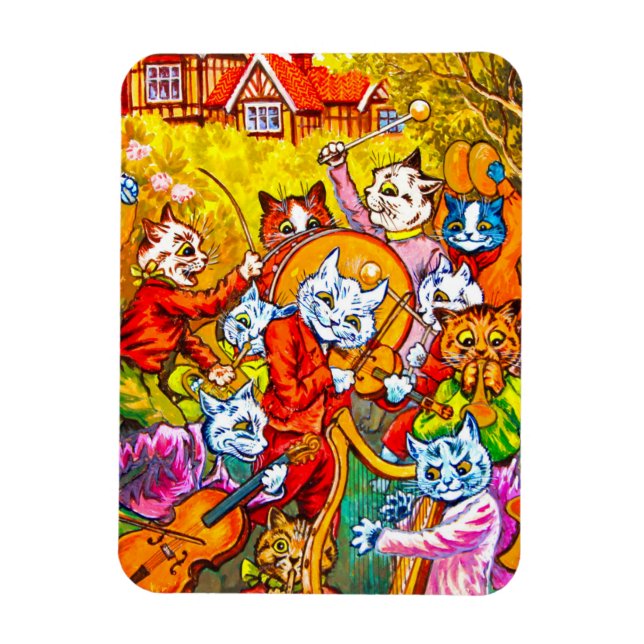 Cat Musical Band Magnet (Vertical)