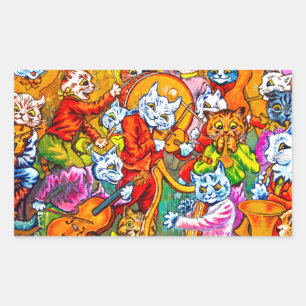 Cat Musical Band Rectangular Sticker