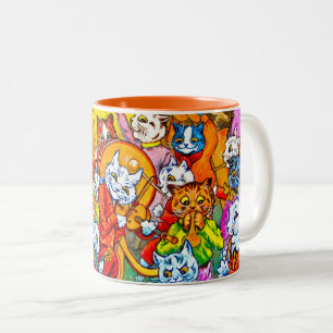 Cat Musical Band Two-Tone Coffee Mug