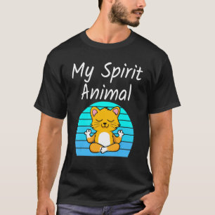 Cat My Spirit Animal Relaxing Mediation Yoga Kitte T-Shirt
