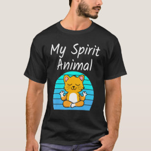 Cat My Spirit Animal Relaxing Mediation Yoga Kitte T-Shirt