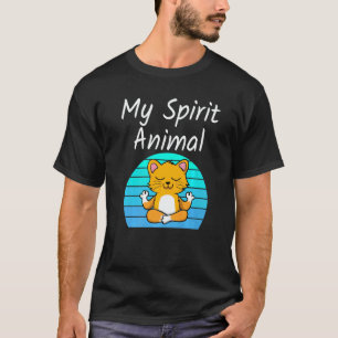 Cat My Spirit Animal Relaxing Mediation Yoga Kitte T-Shirt