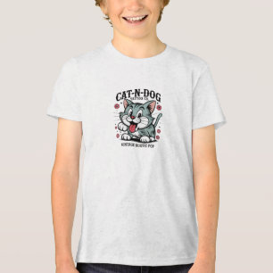 Cat-N-Dog Tattoo Co. - Vintage Rustic Pop Art Desi Tri-Blend Shirt