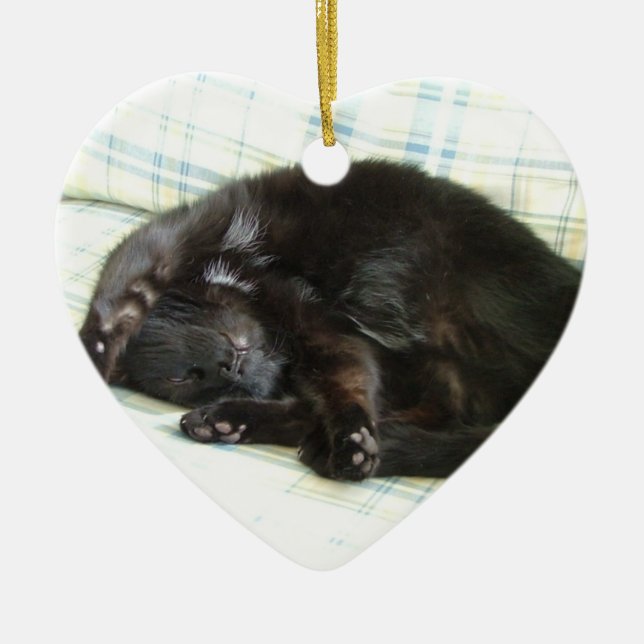 cat nap ceramic tree decoration (Front)