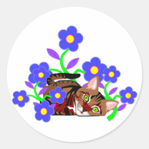 Cat Nap Classic Round Sticker