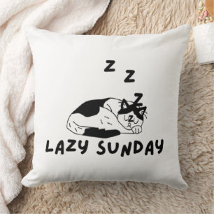 Cat Nap Sunday pillow