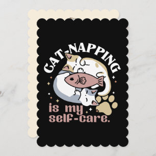 Cat-Napping Is My Self-Care Cute Cat Quote Holiday Card