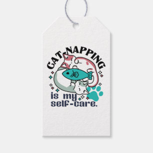 Cat-Napping Is My Self-Care: Cute Sleepy Cats Gift Tags