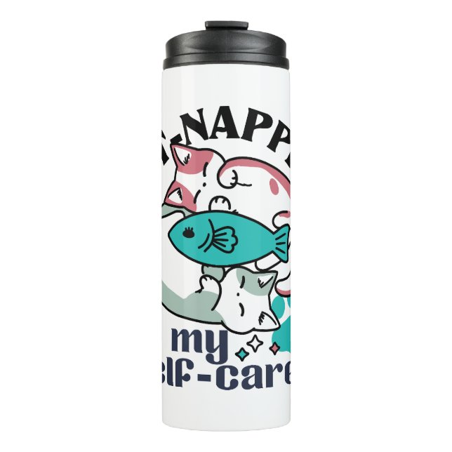 Cat-Napping Is My Self-Care: Cute Sleepy Cats Thermal Tumbler (Front)