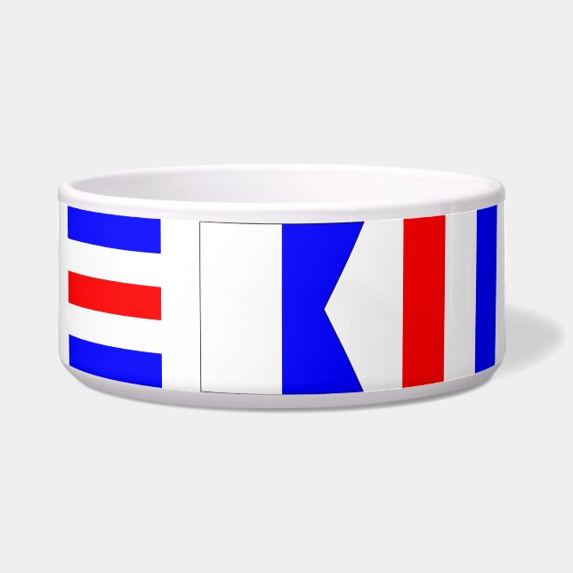 Cat Nautical Flag Bowl (Front)