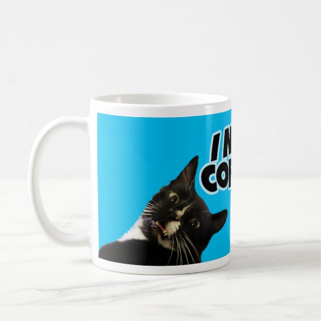 Cat Needs Coffee Coffee Mug (Left)