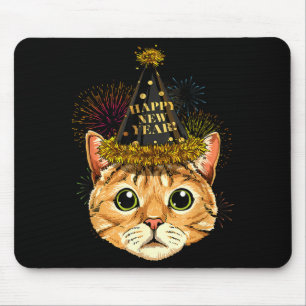 Cat New Year Shirt 2024 Happy New Years Eve Nye Fi Mouse Pad