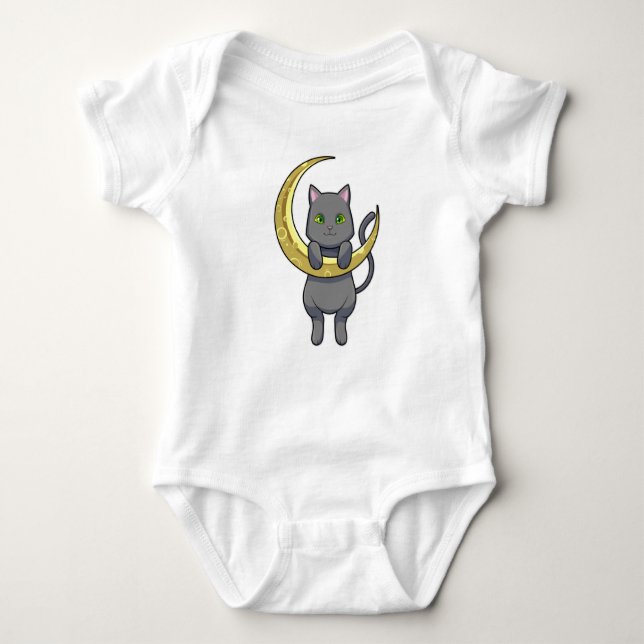 Cat Night Moon Baby Bodysuit (Front)