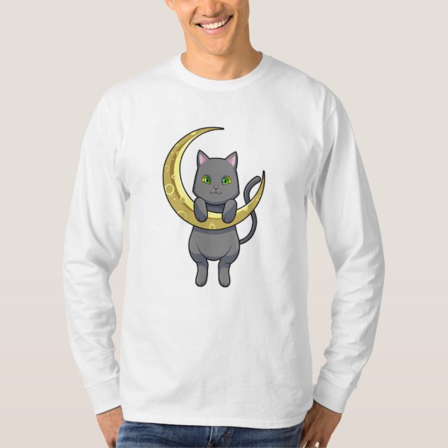 Cat Night Moon T-Shirt (Front)