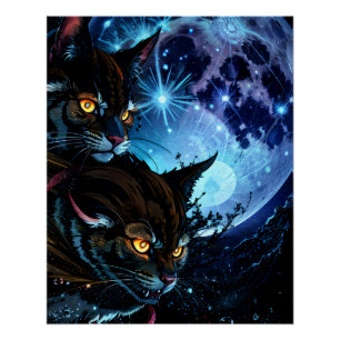 Cat Night Poster