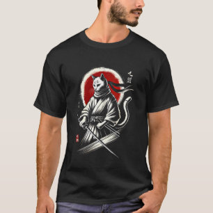 Cat Ninja Japanese Samurai Japan Warrior Mom Dad K T-Shirt