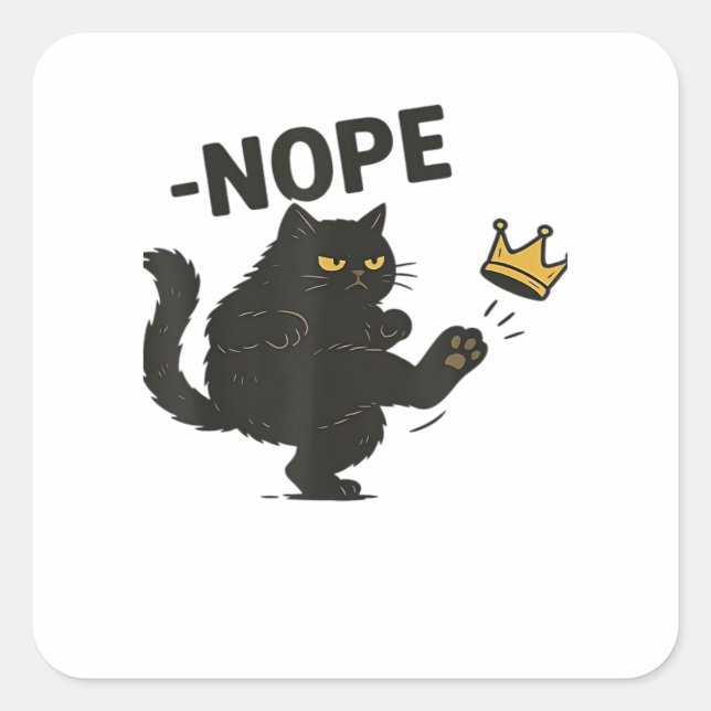 Cat No Kings In America  Square Sticker (Front)