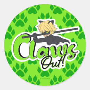 Cat Noir   Claws Out! Classic Round Sticker