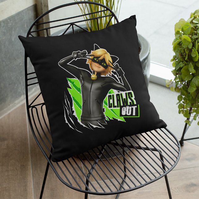 Cat Noir | Claws Out Graphic Cushion (Pillow on chair)