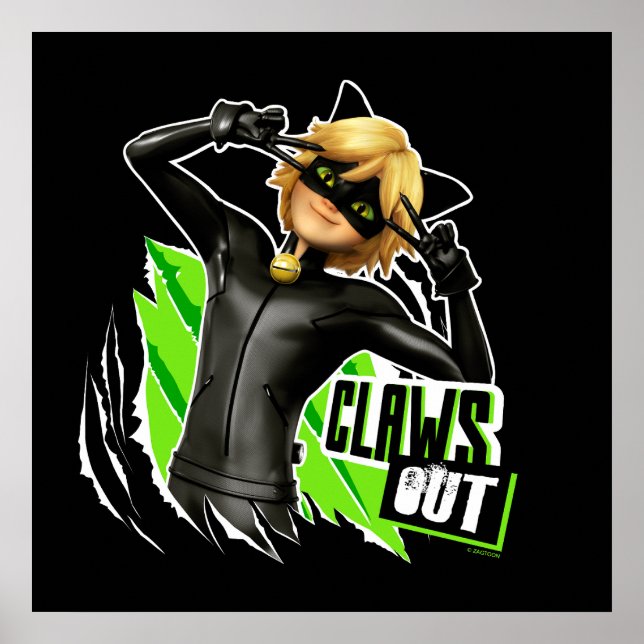 Cat Noir | Claws Out Graphic Poster (Front)