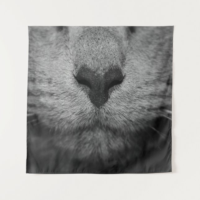 CAT NOSE IN BLACK AND WHITE TAPESTRY (Front)