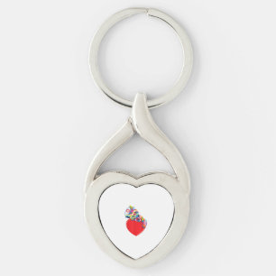 Cat Nurse Shirt Women Men Cat Lover Colourful Nurs Key Ring