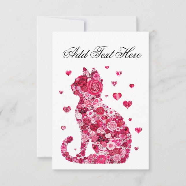 Cat of Roses Card (Front)