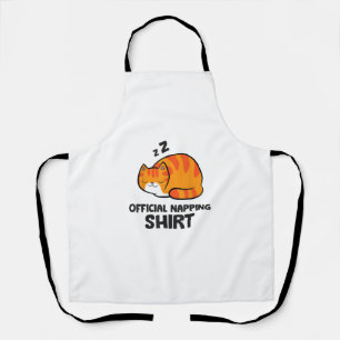 Cat Official Napping Shirt Sleeping Cat Pajama Apron