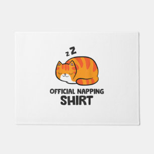 Cat Official Napping Shirt Sleeping Cat Pajama Doormat