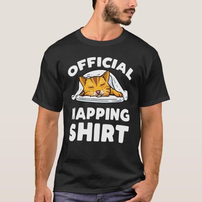 Cat Official Sleeping Pajama Cat Napping T-Shirt (Front)