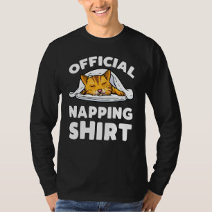 Cat Official Sleeping  Pajama Cat  Napping T-Shirt