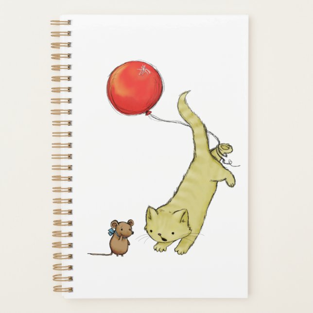 Cat on a balloon planner (Front)