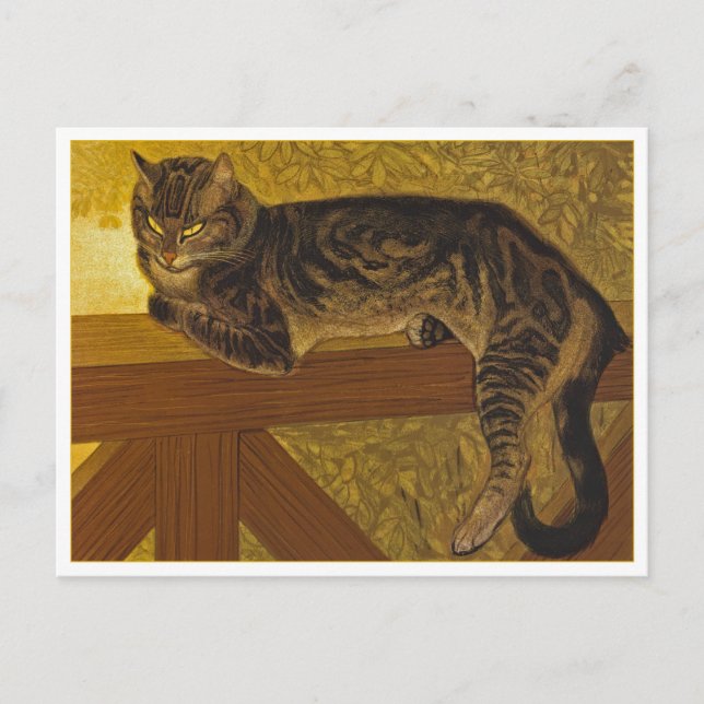 Cat on a Balustrade by Steinlen Postcard (Front)
