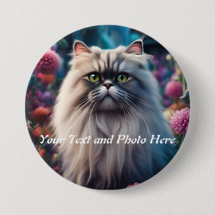 Cat on a Button Custom, Add Photo and Text