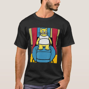 Cat On A Chair Kitty Kitten Silly Feline Design T-Shirt