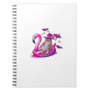 Cat On A Pool Funny Spooky Summer Summerween Hallo Notebook