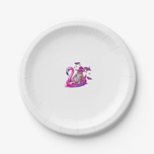 Cat On A Pool Funny Spooky Summer Summerween Hallo Paper Plate