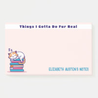 Cat on a Stack of Books Cute Personalised Readers